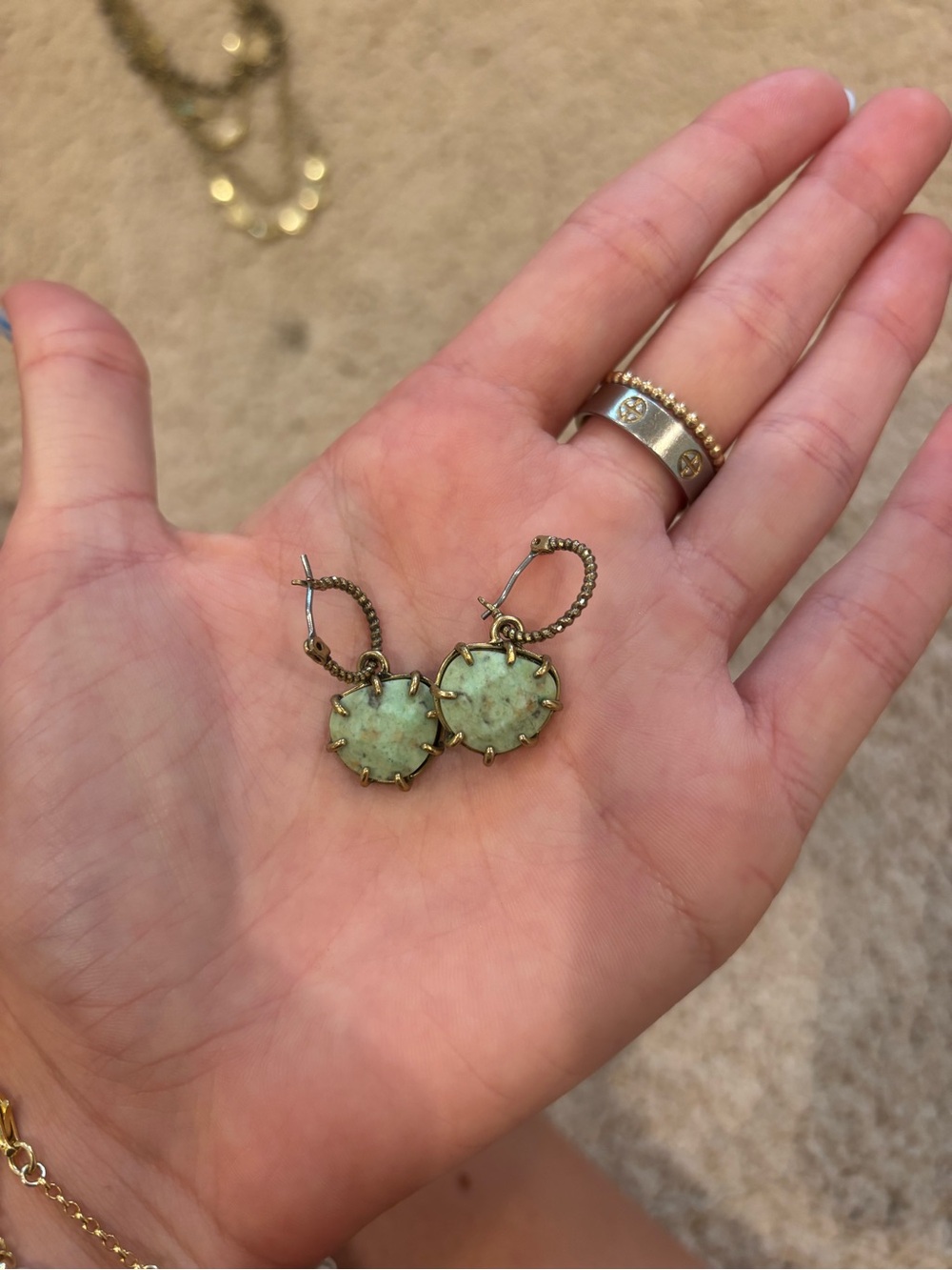 Green Stone Drop Earrings - lucky brand